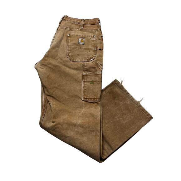 Vintage Carhartt Women’s WB136 BRN Easy Fit Double Knee Carpenter Work 12x30 Y2K - Picture 2 of 9